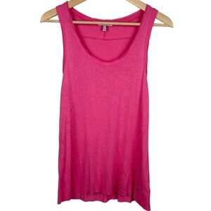 Juicy Couture Pink Tank Top‎ Raw Hem Distressed Logo Casual Women's Size M